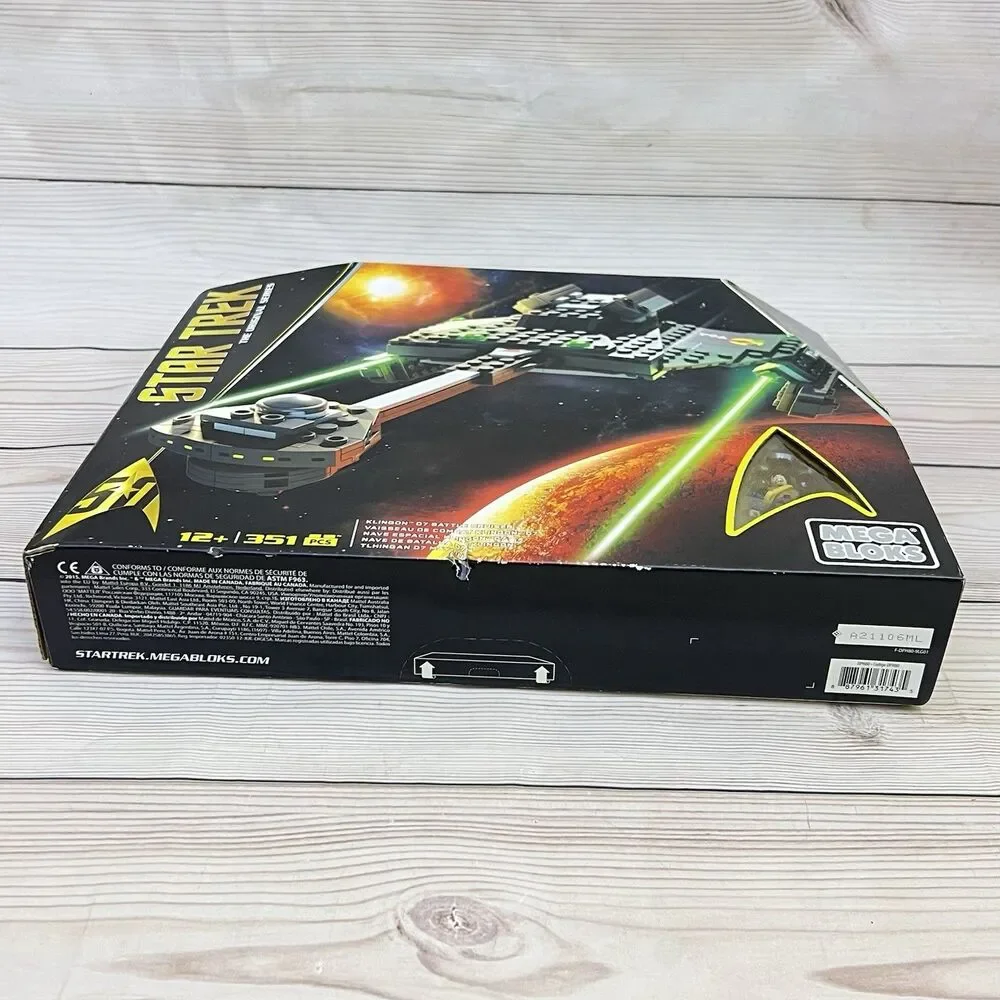 Mega Bloks Star Trek Original Series Klingon D7 Battle Cruiser Set DPH80 -SEALED